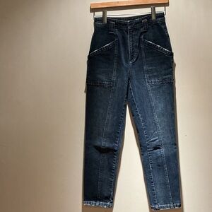 Stylish High-Rise Dark Denim Jeans